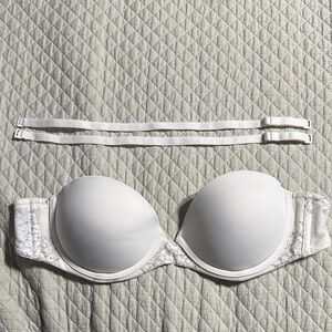 Simply Vera Vera Wang White Lace Strapless Push Up Bra